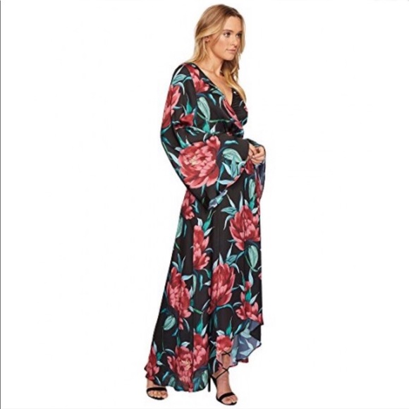 Show Me Your Mumu Anita Wrap Dress in Ruby Bloom - Picture 2 of 4